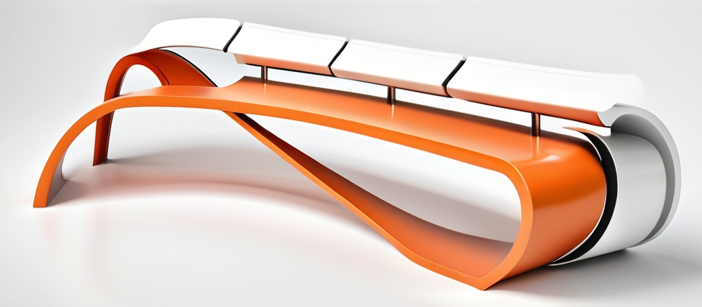 Curva bench — close-up render