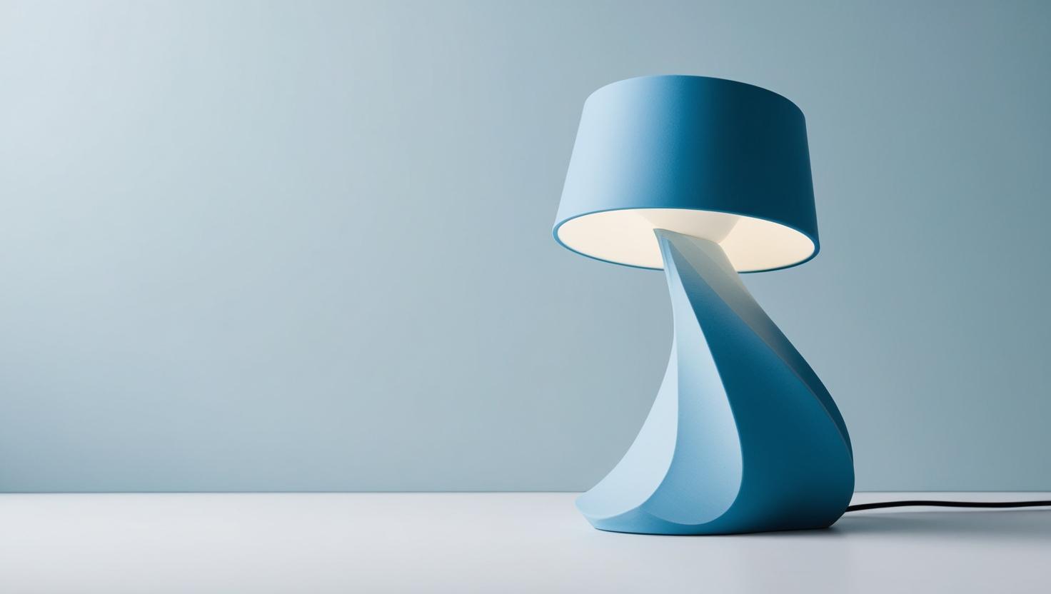 Twist Glow — twisted blue table lamp
